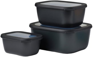 Mepal CIRQULA Multischüssel rechteckig 3er Set (0,75l 1,5l 3l) Nordic Black - A