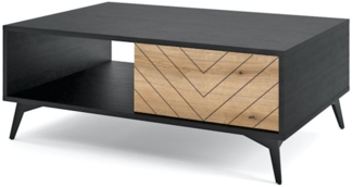 Couchtisch Diamond Wohnzimmertisch 103,5x68cm Evoke Oak schwarz