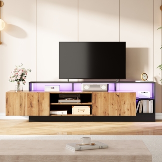 Moderner TV-Schrank 190 x 40 x 48,5 cm mit LED-Beleuchtung – Fernsehmöbel für 70 Zoll TV