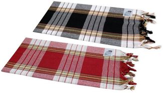 my Hamam Hamamtücher Hamamtuch Set 2 Stück kariert schwarz und rot, Baumwolle, Polyester (Spar-Set, 2-St), saugstark und pflegeleicht