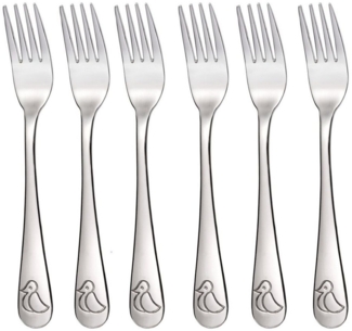 GRÄWE Kinderbesteck Kindergabel Tiere, 6 Stück (6-tlg), Edelstahl 18/10 Chromnickelstahl
