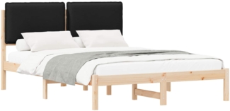 vidaXL Bettgestell mit gepolstertem Kopfteil Schwarz 120 x 190 cm 877856
