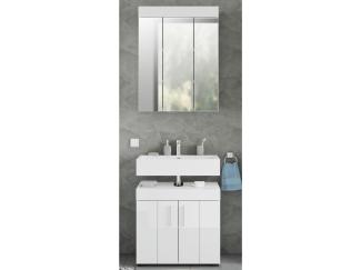 Badezimmer-Set >Kolomea< (2-teilig) in Weiß - 60x190x35cm (BxHxT)