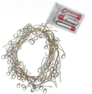 MARELIDA LED-Lichterkette Diamant Cluster Dekolichterkette mit Tropfen Draht 100LED 1,2m Timer, 100-flammig