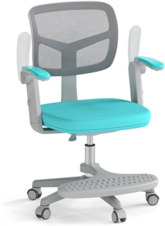 Kinder Schreibtischstuhl mit 41-52 cm Höhenverstellbarer Sitzhöhe Kinderdrehstuhl mit Rollen Türkis