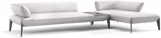 Sofanella Ecksofa ALMERIA Ledersofa Big Sofa Polsterecke in Weiß M: 360 Breite x 97 Tiefe