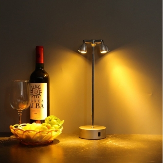 Luckice LED Tischleuchte Kabellose LED Tischlampe mit 3000mAh Akku, 4-Stufen-Licht, Touch-Dimmung, 3 Farbtemperaturen (3000K/4000K/6000K), 180°/320° verstellbarer Kopf, Ideal für Wohnzimmer, Schlafzimmer, Bars und Weihnachtsstimmung