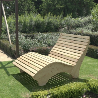 Relaxliege "Ruhe-Vroni" (Lärche) 2-teilig stehend Breite 140 cm