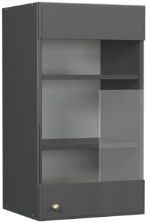 Küchenglasschrank Fame-Line Anthrazit-Gold Landhaus 40 cm Vicco