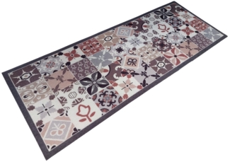 oKu-Tex Läufer Küchenläufer, Türvorleger, Retro Design, Patchwork, rechteckig, Kachelmotiv, verschiedene Muster, rutschfest & waschbar