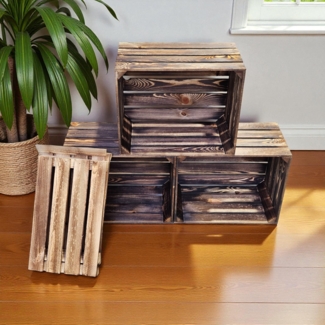 Holzkisten Geflammt 50 x 40 x 30 cm mit Regalböden Lang DIY