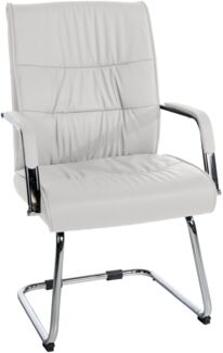 Besucherstuhl KIGALI - Kunstleder Weiß 58 x 66 x 100 cm | Besucherstühle Konferenzstuhl Wartezimmerstuhl Bürostühle Bürostuhl Konferenzraum Wartezimmer