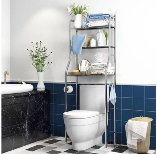 GarveeMore Badregal Metall-Organisationsregal über der Toilette mit abnehmbaren Handtuchha, Toilettenaufbewahrung Papierhalter Badezimmer-Organizer über derToilet