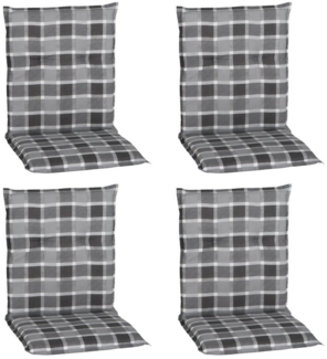 NYVI Sitzauflage Niedriglehner Auflagen 4er Set Barcelona Gartenstuhlauflagen 100x50cm, (4 St), Niederlehner Stuhlauflage Sitzauflage mit Halteband Kariert Karo
