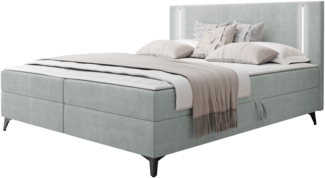 Boxspringbett Ono 2 mit LED-Beleuchtung, zwei Bettkästen (Farbe: Manila 14, Größe: 180 x 200 cm)