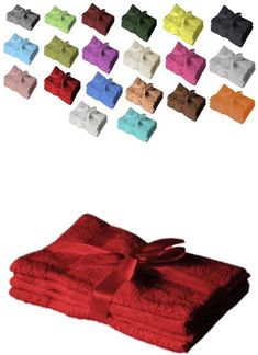 Gästehandtuch 4er Set 30 x 50 cm Rot