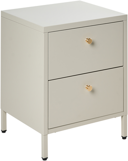Nachttisch mit 2 Schubladen KYLEA Metall Beige
