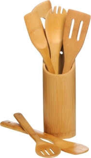 Hochwertiges Bambus-Küchenutensilien-Set, 6-teiliges Bambus-Werkzeugset, Bambus-Spatel-Set, Bambus-Spatel, Bambus-Löffel, Bambus-Küchenutensilien, Spatel aus Bambus und Holz.