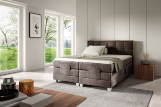 Boxspringbett Elektrisch Bett HENRY 160x200cm in Stoff Fresh Braun