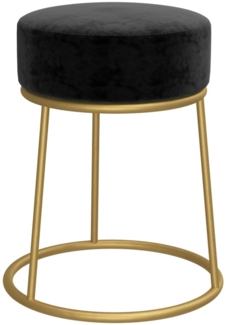 vidaXL Runder Hocker Schwarz Samt 340260