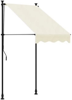 vidaXL Markise Einziehbar Creme 100x150 cm Stoff und Stahl 368743