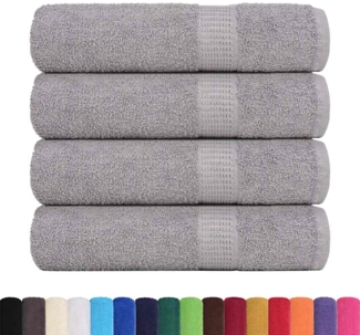 vidaXL Badetücher 4 Stk. Grau 100x150 cm 360 g/m² 100% Baumwolle 136837