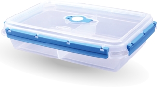 Frischhaltedosen für Lebensmittel mit Trenner ( 2 L ) - 2er Pack "Blau" - Vorratsdose luftdicht, Aufbewahrungsbox Meal Prep Box, Brotdose, BPA Frei