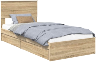 vidaXL Aufbewahrungsbett Sonoma-Eiche 100 x 200 cm Holzwerkstoff 3408489