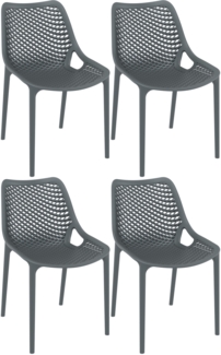 CLP 4er Set Stühle Air Stapelbar UV-lichtbeständig,dunkelgrau
