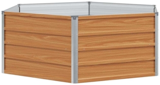 vidaXL Hochbeet im Garten Holzoptik 129 x 129 x 45 cm Verzinkter Stahl 42017321