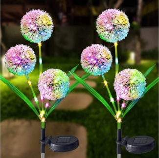 BlingBin LED Solarleuchte Gartendeko für Draußen Solarleuchten Garten für Außen 2/4 Stück, Blumen-Gartendekoration, LED fest integriert, Farbwechsel, Wasserdicht Solar Blumen Lampe für Terrasse, Rasen und Patio