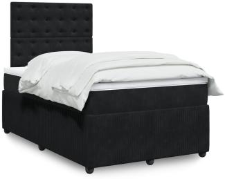 vidaXL Boxspringbett mit Matratze Schwarz 120x200 cm Samt 3294624