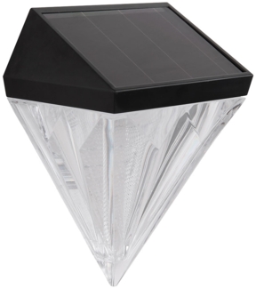 LED Solar Wandleuchte, Diamant-Design, H 12 cm