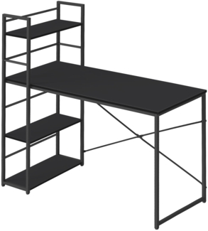 Valora MAX 4.0 Computertisch, Schwarz, modernes Design mit Ablagen