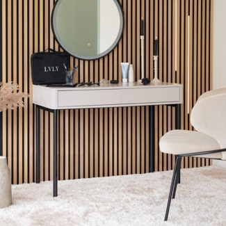 HOME DELUXE Schminktisch PAOLA - 100 x 45 x 74,5 cm, mit Soft-Close-Schubladen, Kosmetiktisch, Schreibtisch