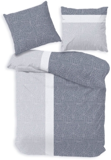 Träumschön Bettwäsche Premium Set aus Baumwolle 135x200 oder 155x220 cm, Platin Skizze, Baumwolle, 2 teilig, mit Reißverschluss, luftig und leichte Sommerbettwäsche