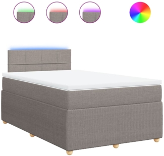 vidaXL Boxspringbett mit Matratze Taupe 120x200 cm Stoff 3289727