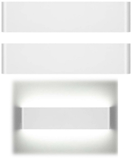 Jibenhome Wandleuchte LED Flurlampe Innen, 12W Wandlampe Aluminum für Wohnzimmer Treppe, Kaltweiß, Schlafzimmer Flur, 2 Stück Kaltweiß Weiß