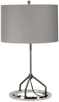 Tischleuchte, Stahl, Nickel, Grau, D 40 cm