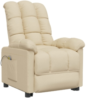 vidaXL Massagesessel Creme Stoff 342742