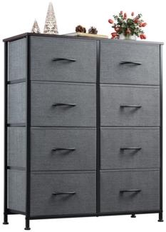 WLIVE Kommode mit 8 Schubladen, Schubladenkommode aus Holz und Metall (30 x 80,5 x 98 cm Kommode Schlafzimmer Wohnzimmer Flur), Schmaler Schrank mit viel Stauraum, Modern & Stabil