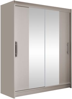 Kleiderschrank Westa II, ohne Beleuchtung, Farbe: Cashmere / Spiegel