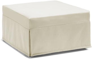 Dmora Abak Klappbett, Hocker, der in ein Einzelbett umgewandelt werden kann, Stoffhocker für das Wohnzimmer, 100 % Made in Italy, 80 x 80 x 45 cm, Creme