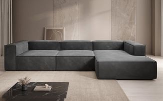Luxusbetten24 Sofa Designer Sofa Lesley L, in Samt