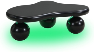 Schwarzer Couchtisch im Wolkenstil mit LED-Beleuchtung C 16 Farben erh?ltlich, Coffee Table, Wolkenform-Design, Rundbein-Design, stilvolles Highlight fr modernes Wohnzimmer und Kinderzimmer