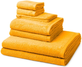 Ross Vita 8 tlg. Frottier-Set - 2 X Handtuch (50 X 100cm), 2 X Duschtuch (70 X 140cm), 2 X Gästetuch (30 X 50cm), 2 X Waschhandschuh (16 X 22cm) - 520 g/m2 - Sonnengelb