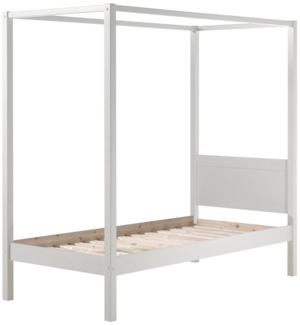 Himmelbett Kathie 208x98x191 Kinderbett Massivholz Weiß