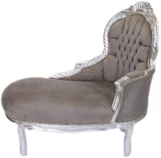 Casa Padrino Barock Kinder Chaiselongue Grau / Silber Mod2 - Barock Möbel