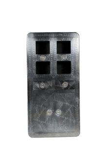 AIRMAN Vitrine 90x187 Mangoholz Alu Silber