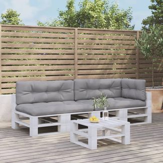 vidaXL Palettenkissen 5-tlg. Grau Stoff 3217135